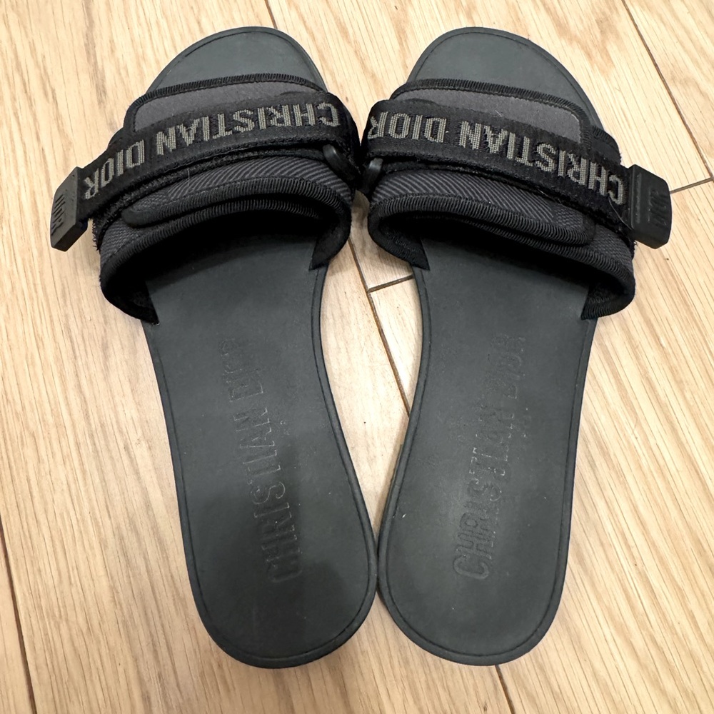Christian Dior Black Slide Sandals